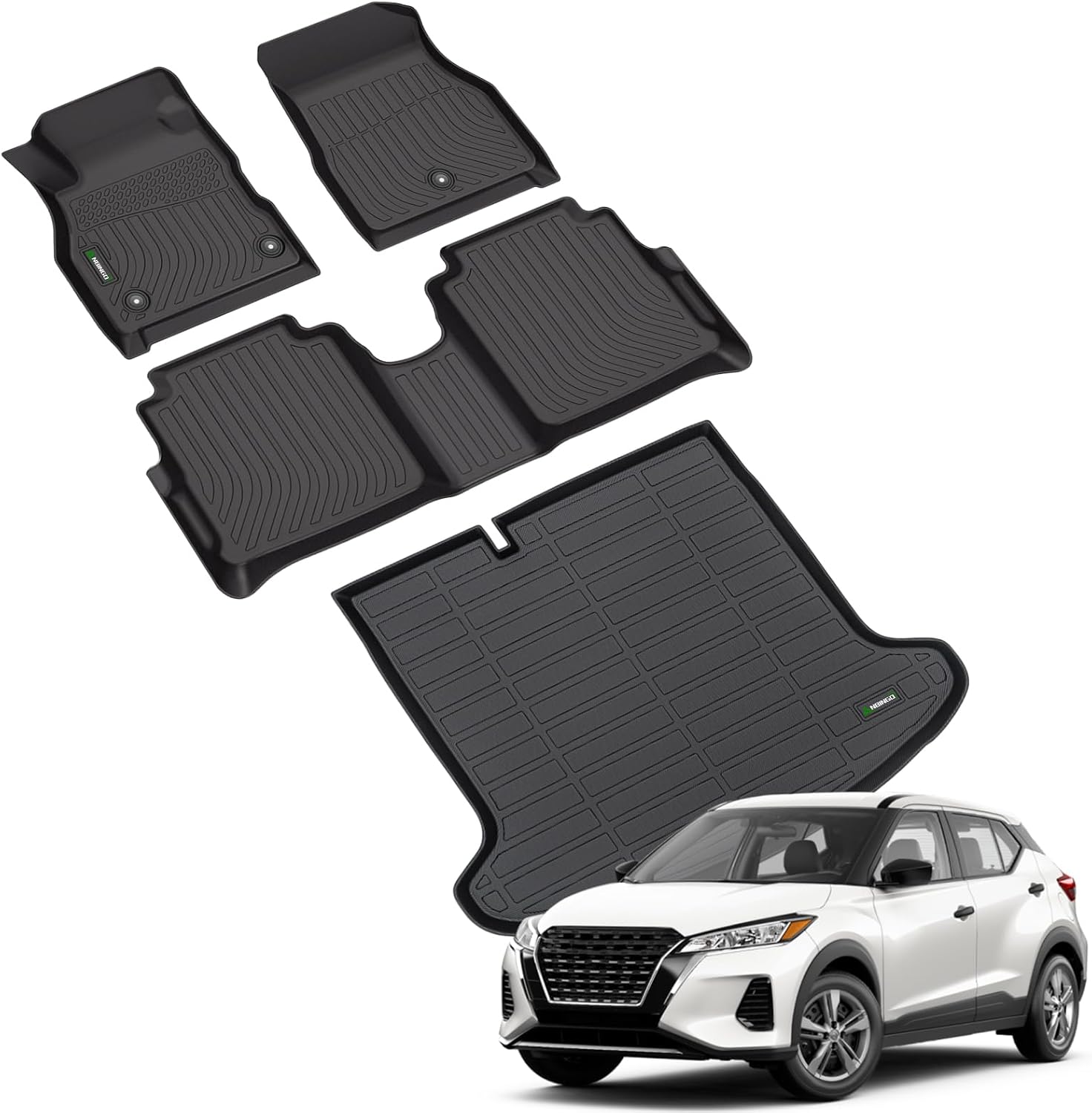 ANBINGO® Floor Mats & Cargo Liner for 2018-2024 Nissan Kicks / 2025 Kicks Play, Car Mats All Weather Floor Liners Protection TPE Anti-Slip Full Set Custom Mats Accessories
