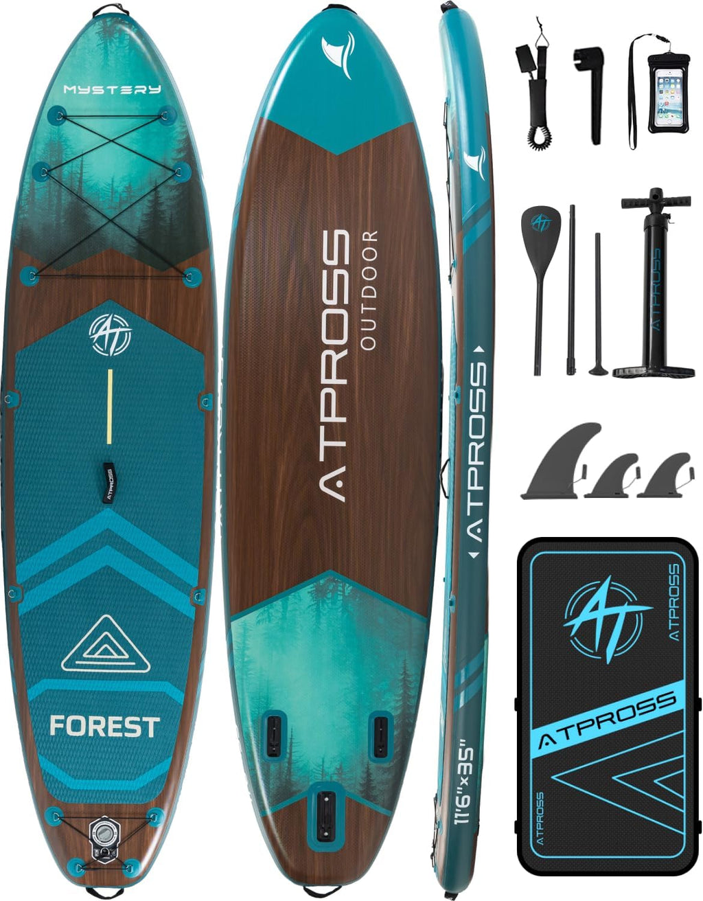 11'6'x35' Inflatable Paddle Board, 450lbs Extra Wide Stand Up Paddleboard for Adults with Premium SUP Accessories Kit & Backpack, Blow Up Kayak Non-Slip Stable Deck Boat for Yoga Fishing Surf