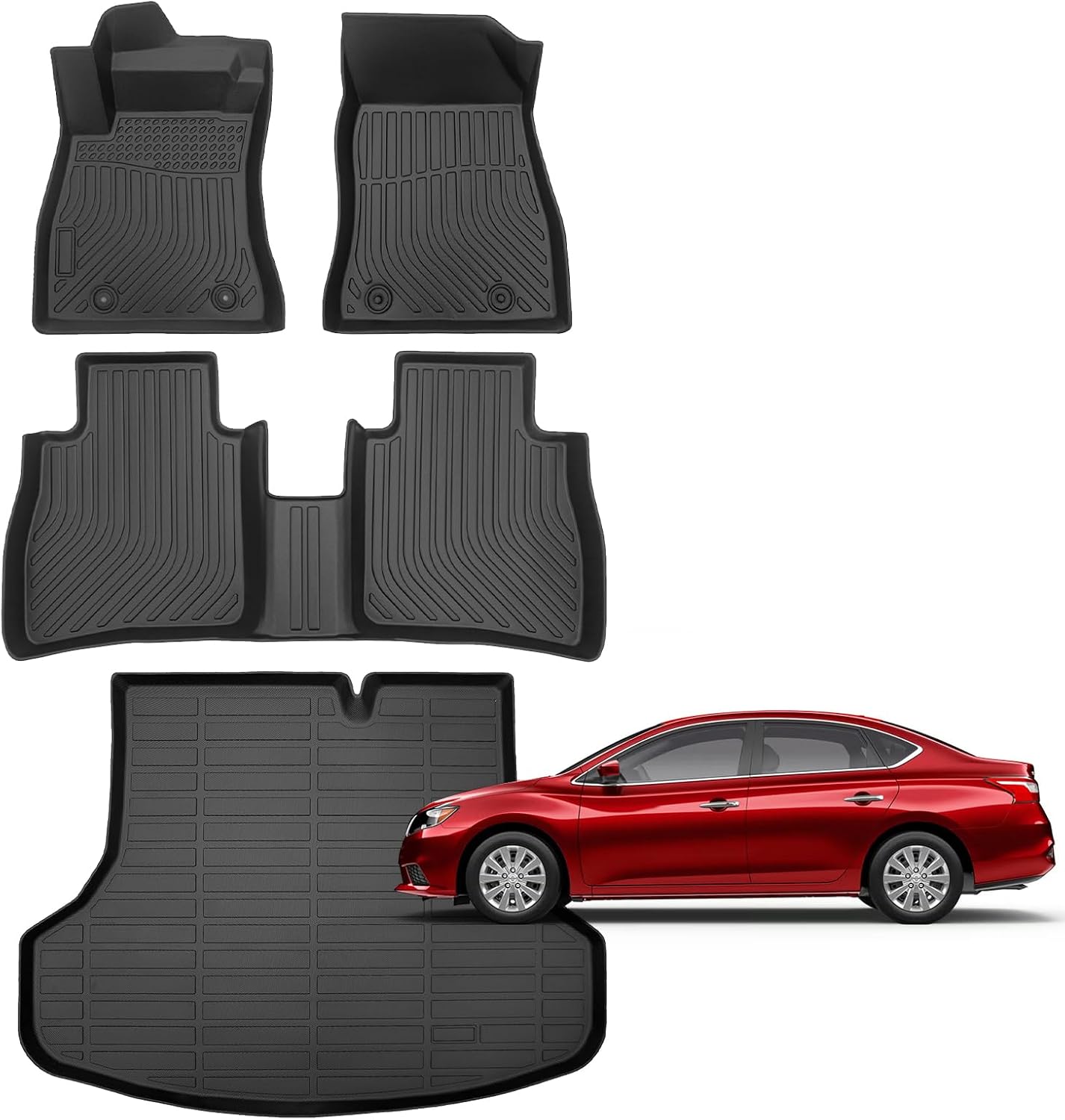 for Nissan Sentra Floor Mats 2014 2015 2016 2017 2018 2019,All Weather Car Mats Cargo Liner Accessories 2014-2019