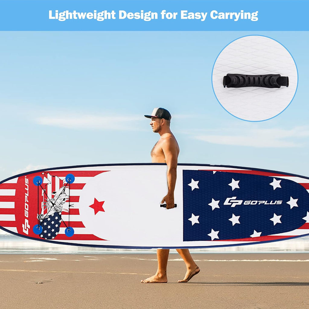 Goplus Inflatable Stand Up Paddle Board, 10FT/10.5FT/11FT SUP with Accessory Pack, Adjustable Paddle, Carry Bag, Fin, Hand Pump, Leash, Repair Kit