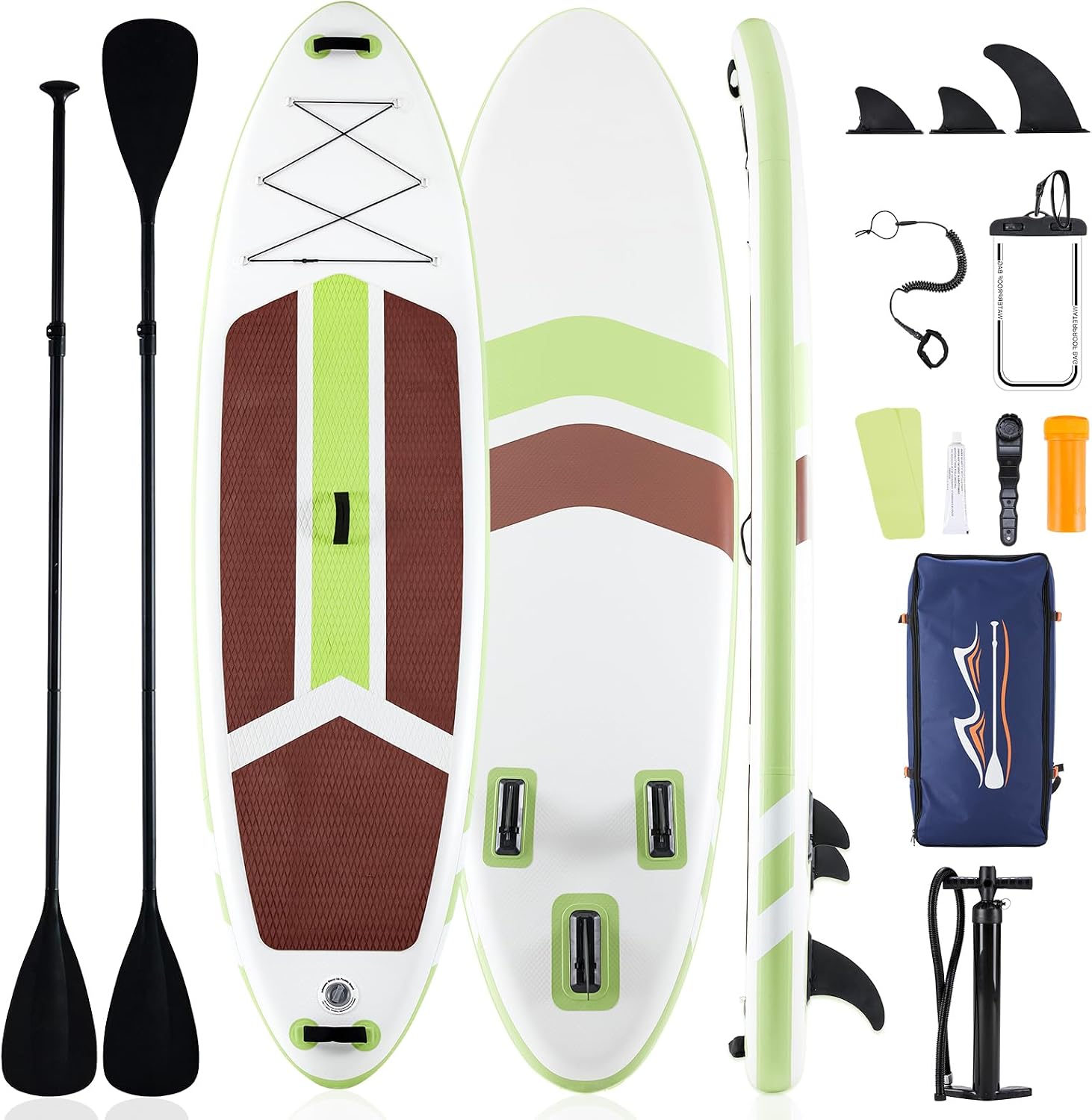 Sweetcrispy Inflatable Stand Up Paddle Board with Premium SUP Paddleboard Accessories,2-in-1 Paddle,Wide Stable Design,Non-Slip Comfort Deck for Adults & Youth of All Skill Levels