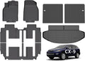 Wayhigh® Floor Mats & Seatback Cargo Liner for Mazda CX9 2007-2015 All Weather TPE Car Mats with SeatBack Floor Liners for Mazda CX9 2007-2015 Accessories, Full Set