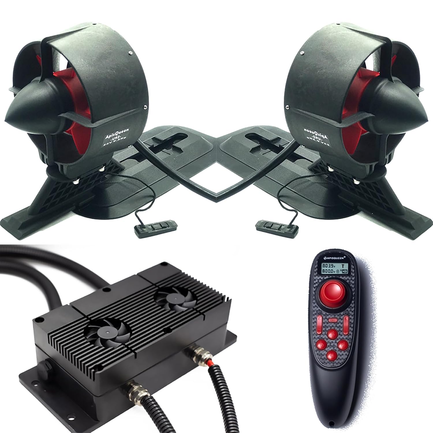 New 24V Underwater Thruster U92 Set With Cooling Fan,RC and ESC,52.1lbs Thrust Brushless Motor,for Kayaks,Inflatable Boats,Paddle Boards,Fishing Boats