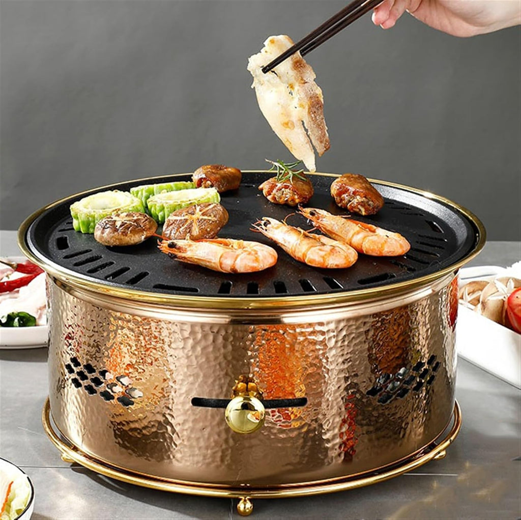 Charcoal Grill,Indoor BBQ Grill,Portable Charcoal Stove, Non Stick Tabletop BBQ Grill, Korean BBQ Grill for Household Outdoor Cooking Camping Tailgati