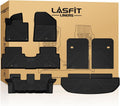 LASFIT Floor Mats & Backrest Mats & Cargo Mats for KIA Sorento 7 Seats 2020 2019 2018 2017 2016, All Weather TPE Custom Fit Floor Liners for KIA Sorento 1st & 2nd & 3rd Row Full Set Car Mats, Black