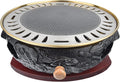 BBQ Barbeque Barbecue Grill, BBQ, Top Korean Smokeless Charcoal Dragon Pattern Cast Iron Grill, Stainless Steel Striped Plate, 18 Styles (Color : Q)