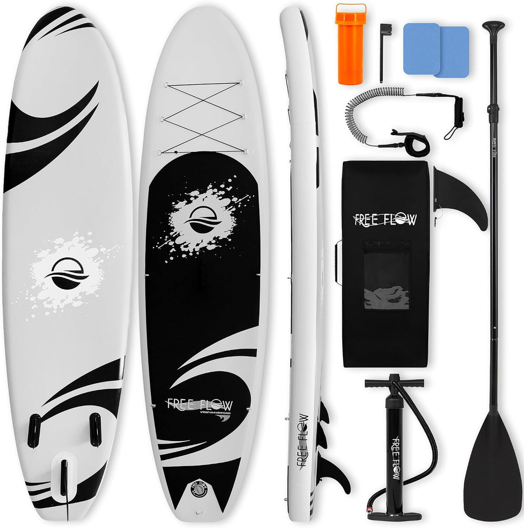 SereneLife Inflatable Stand Up Paddle Board with Premium SUP Accessories - Wide Stable Design with Non-Slip EVA Deck Pad