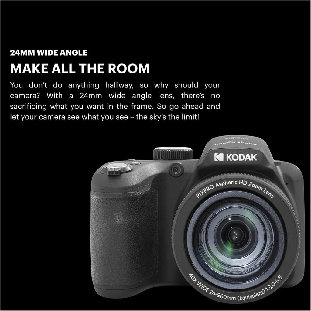 Kodak PIXPRO AZ405 16MP Astro Zoom Digital Camera with 40x Optical Zoom (Black) Bundle with 128GB SD Card (2 Items)