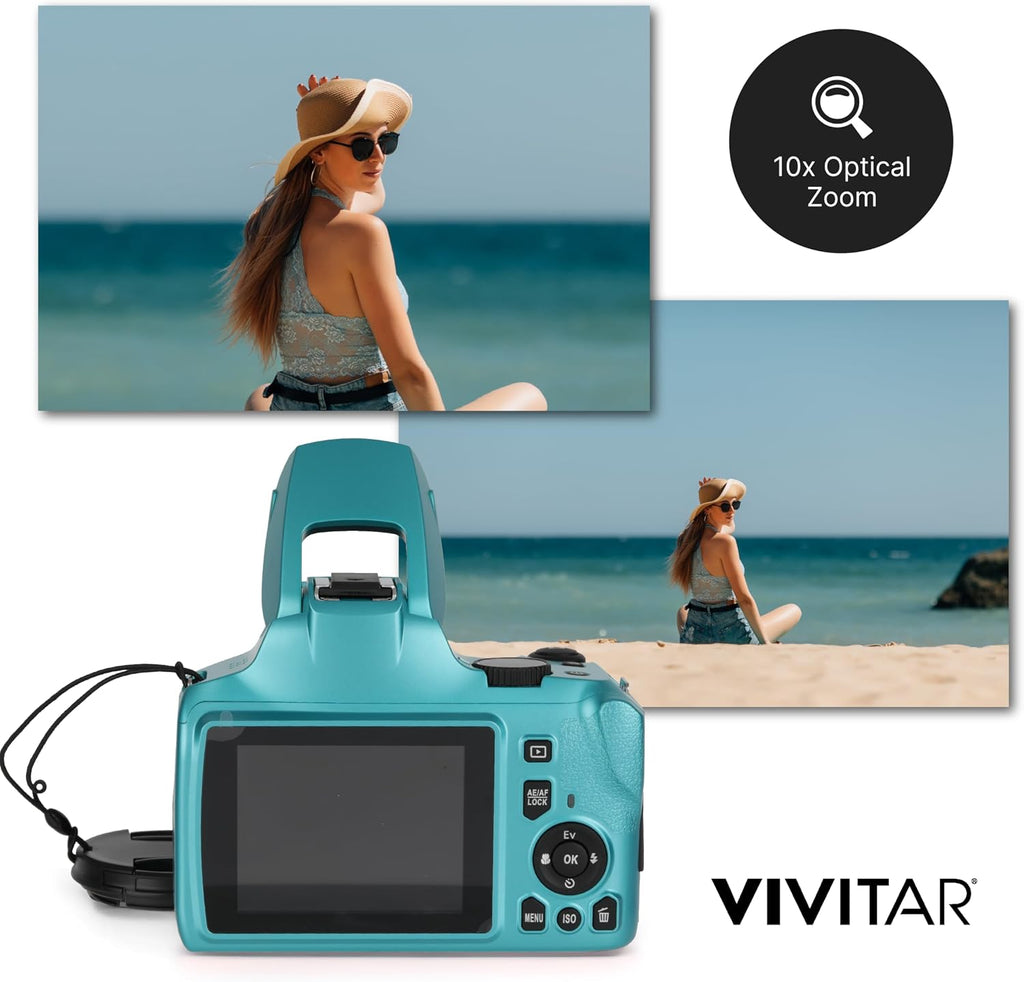 4K Digital Camera with 64 MP, 10x Optical Zoom, 3.0' LCD Display, LED Flash, Auto Focus, Macro Mode, 4K Video Recording, Memory Included, Photography and Vlog Camera