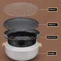 Charcoal grill,indoor bbq grill,Indoor Outdoor Charcoal BBQ Grill, Portable Small Camping Grill, Tabletop Korean Barbecue Grill Stove for Home Party and Outdoor Backyard Cooking Tea Coffee Brewing Ca