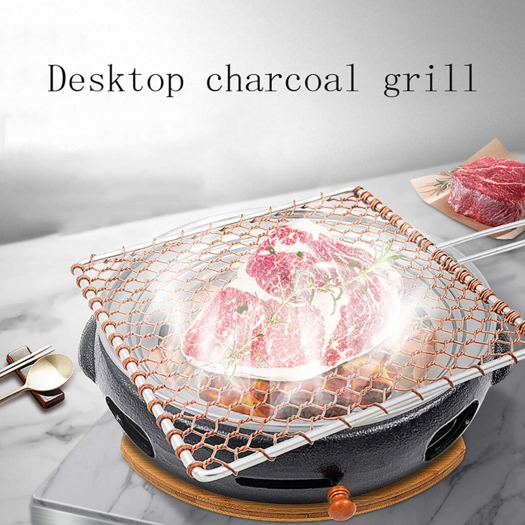 BBQ Barbeque Barbecue Grill,Cast Iron Charcoal Grill,Charcoal Household Barbecue Pot,Commercial Korean Barbecue Grill,8 Styles (Color : B)