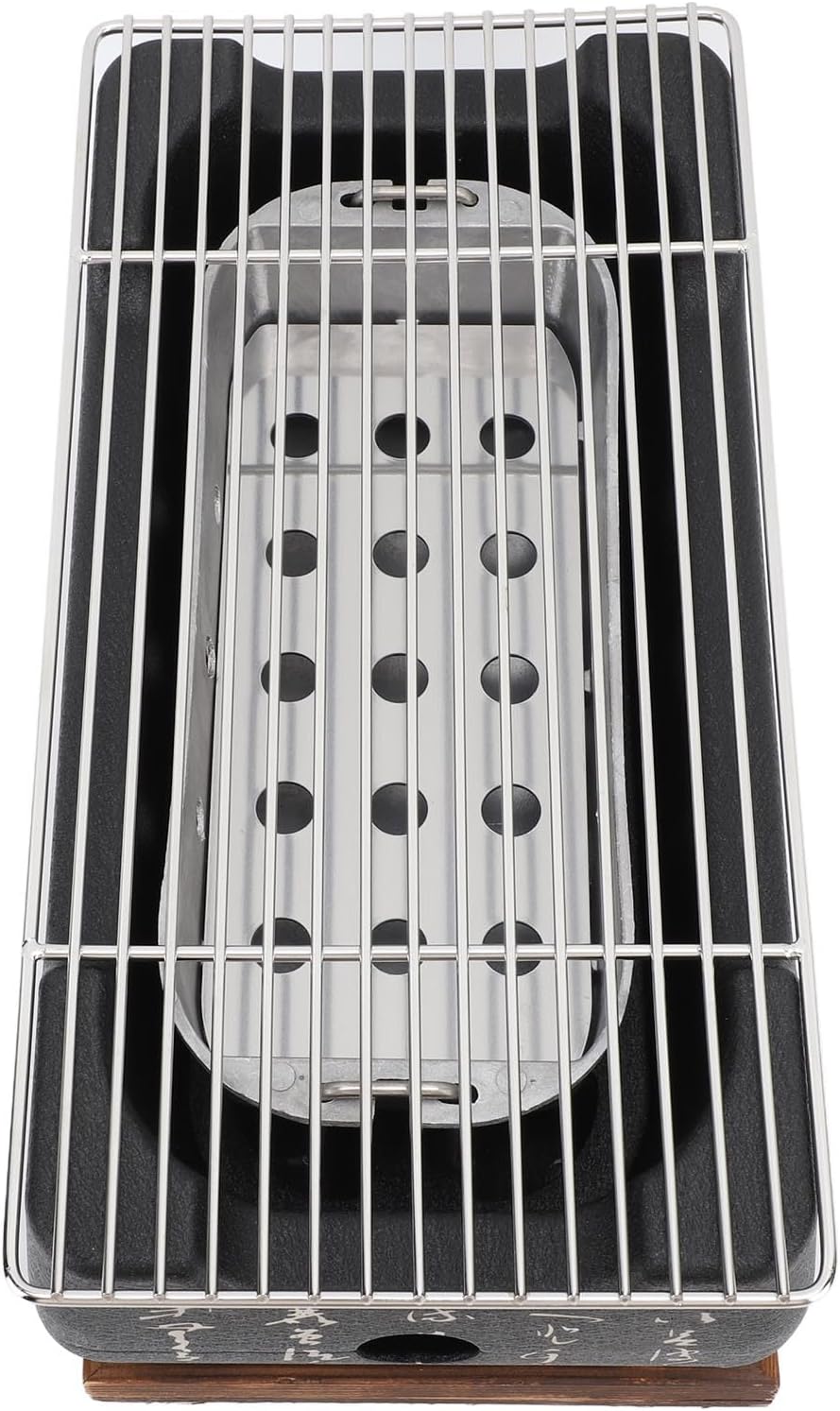 Japanese Style BBQ Grill, Portable Aluminium Alloy Charcoal Stove with Wire Mesh Grill for Outdoor Camping Picnic Barbecue Stove Accessories (XL)