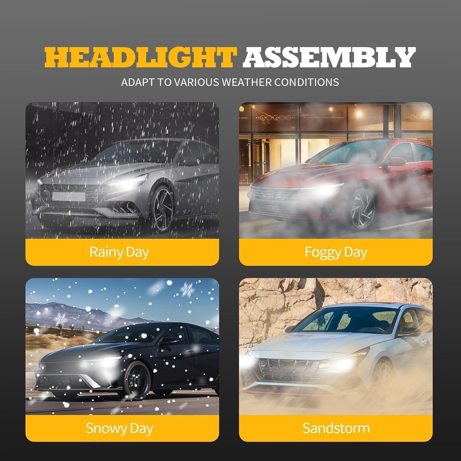 Left Headlight Assembly W/Module Compatible with Elan-tra SE SEL N Line GLS Preferred Luxury Limited 2024-2025 Headlamp Driver Side Front Light 92101AA740