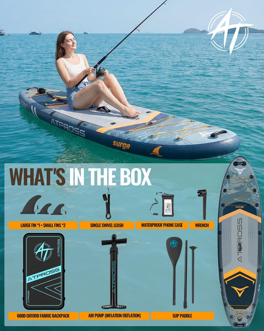 11'6'x35' Inflatable Paddle Board, 450lbs Extra Wide Stand Up Paddleboard for Adults with Premium SUP Accessories Kit & Backpack, Blow Up Kayak Non-Slip Stable Deck Boat for Yoga Fishing Surf