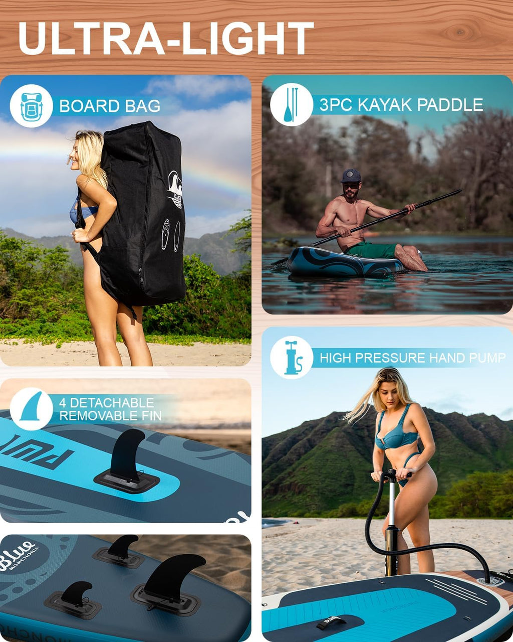 DAMA 11'*34'*6' Stand Up Paddle Board, Inflatable Paddle Board,Inflatable Paddle Boards for Adults w/a Wide, Smooth and Non Slip Deck, Versatile Styles, Suitable for Adults