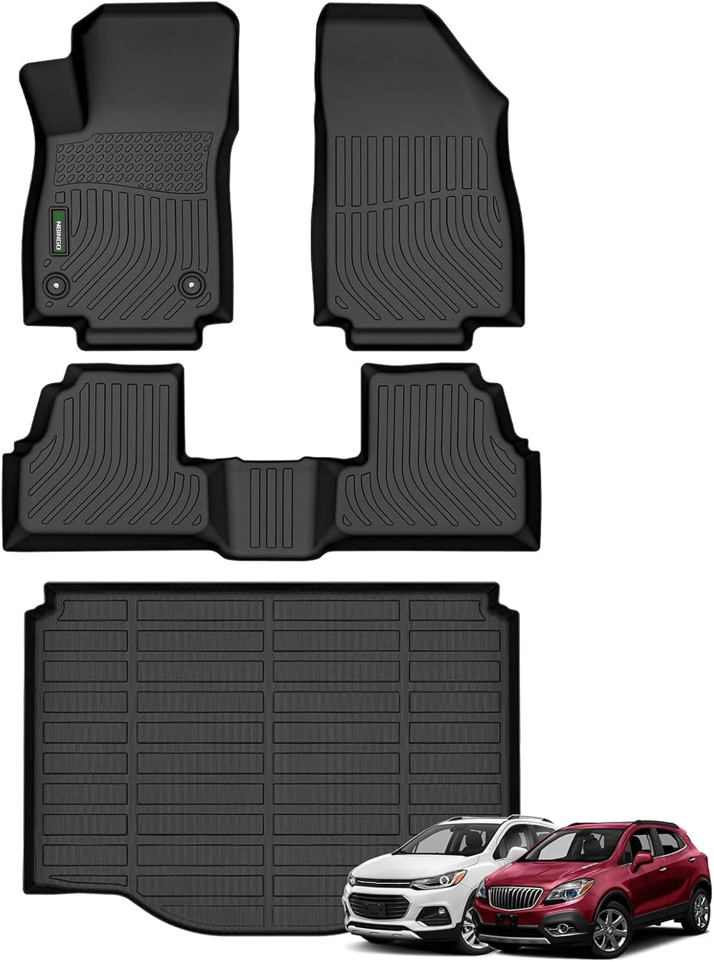 ANBINGO® Floor Mats & Cargo Liner for Chevy Trax 2014-2022 / Buick Encore 2013-2022 TPE All Weather Car Floor Liners Waterproof Non-Slip, Full Set