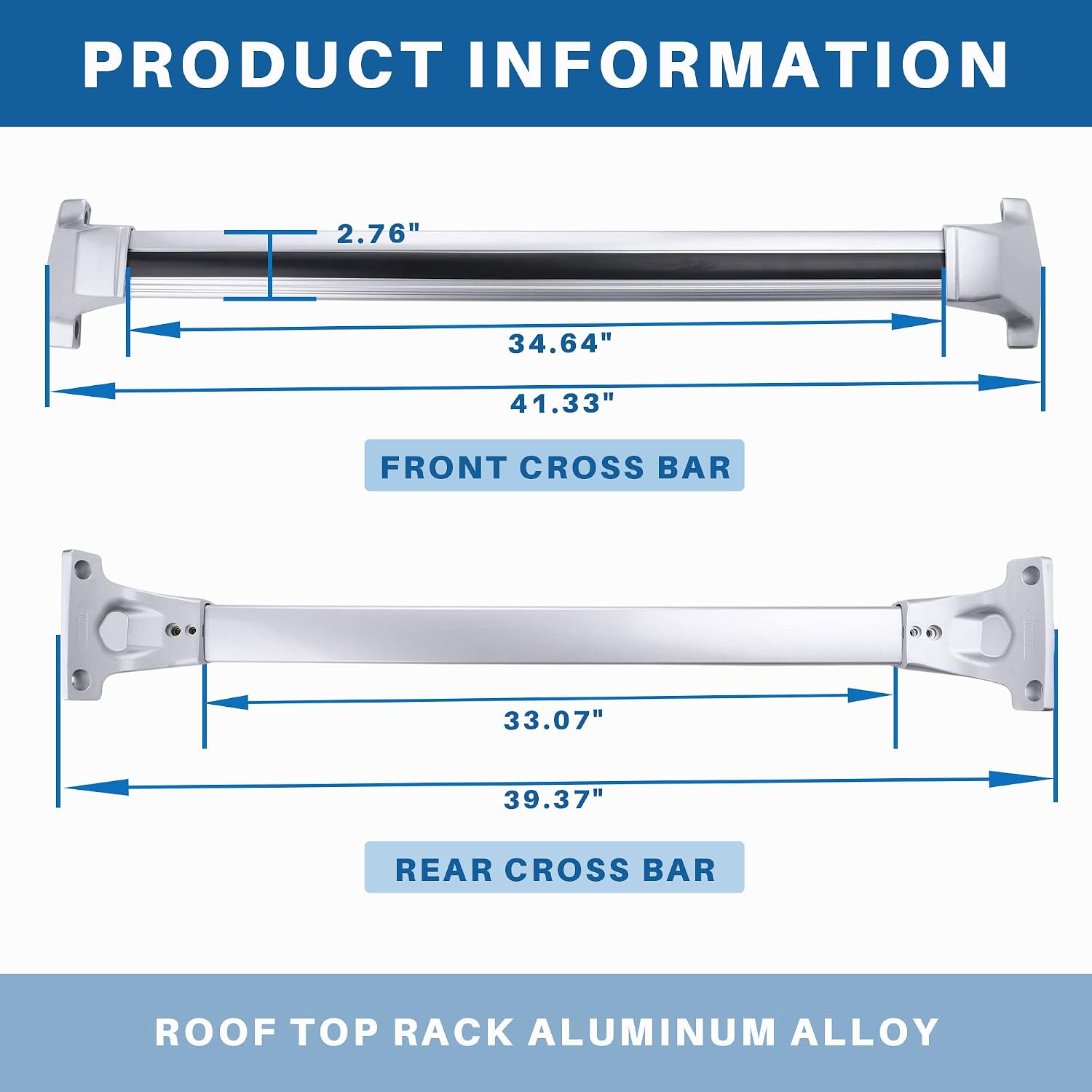 300Lbs Roof Rack Crossbars Compatible with Cadillac XT5 2017 2018 2019 2020 2021 2022 2023 2024 2025 2026, Aluminum Cross Bar for Rooftop Cargo Carrier Luggage Kayak Bicycles Snowboard