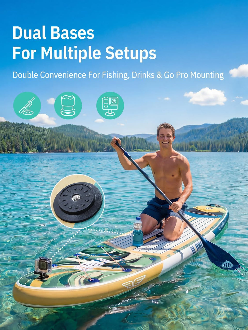 Niphean (Extra Large) Inflatable Paddle Board, SUP for 2+1 People/Family 500lbs Capacity Stand Up Paddle Board with SUP Accessories, StabilTrac Fin Non-Slip Paddleboard for Adults