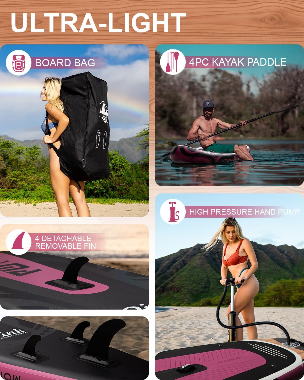 DAMA 11'*34'*6' Stand Up Paddle Board, Inflatable Paddle Board,Inflatable Paddle Boards for Adults w/a Wide, Smooth and Non Slip Deck, Versatile Styles, Suitable for Adults