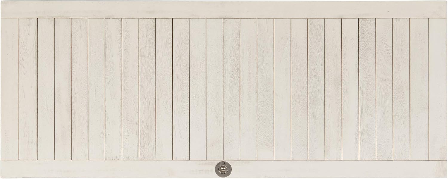 SAFAVIEH Outdoor - Abri Cushion Storage Box - White Washed Solid Wood - Coastal Resort Storage Bench Design - Ideal for Patio, Deck, Porch, Backyard, 18' W x 47' D x 19' H (PAT7037C)
