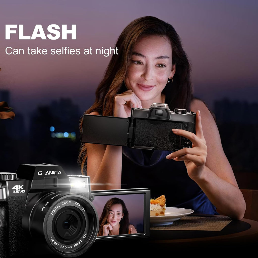 Ture 48MP&4K Digital Cameras for Photography with WiFi & App Control, Vlogging for YouTube with Bag,Compact Travel Camera,Perfect for Entry-Level Users and Beginners with Macro&Wide Lens-32GB Card