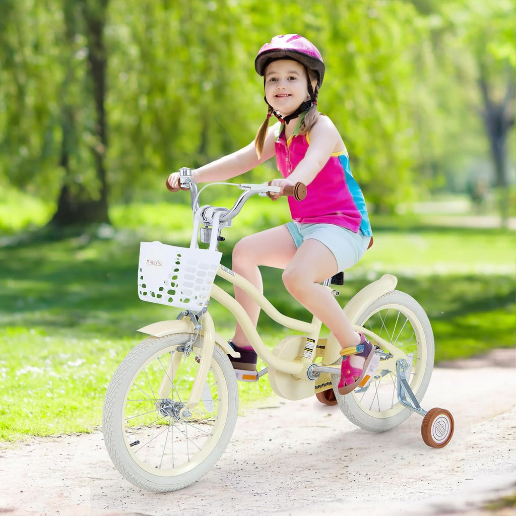 Olakids Kids Bike, 12 14 16 18 Inch Toddlers Bike with Training Wheels Basket Safety Bell Adjustable Seat Handlebar, Children's Bicycle for Girls Boys | Training Wheels, Basket, Safety Bell, Adjustable Seat, Adjustable Handlebar