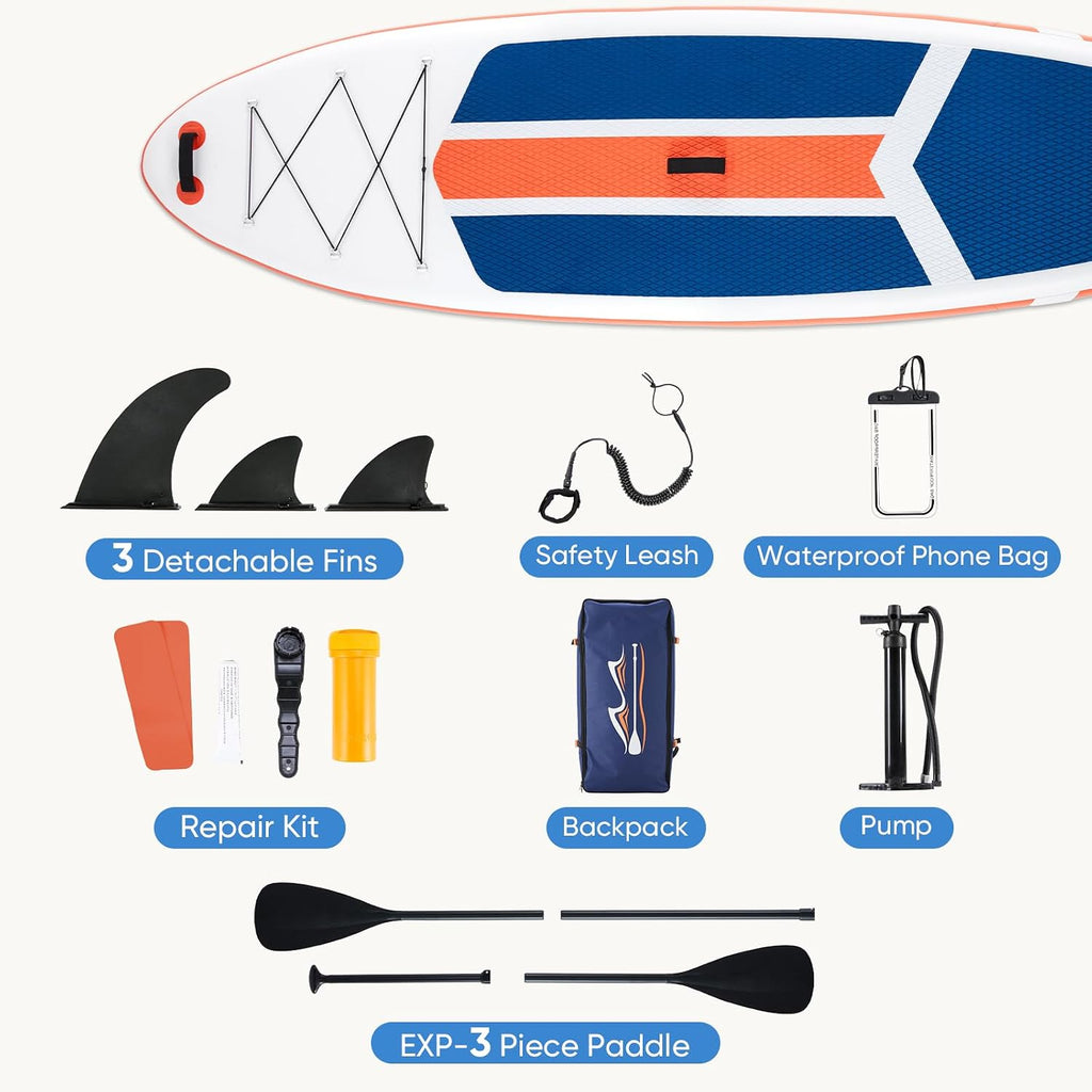 DUMOS Inflatable Stand Up Paddle Board, 10.5'×33'' Paddle Boards with Non-Slip Deck, Durable Advanced Material and Complete SUP Accessories for All Skill Levels