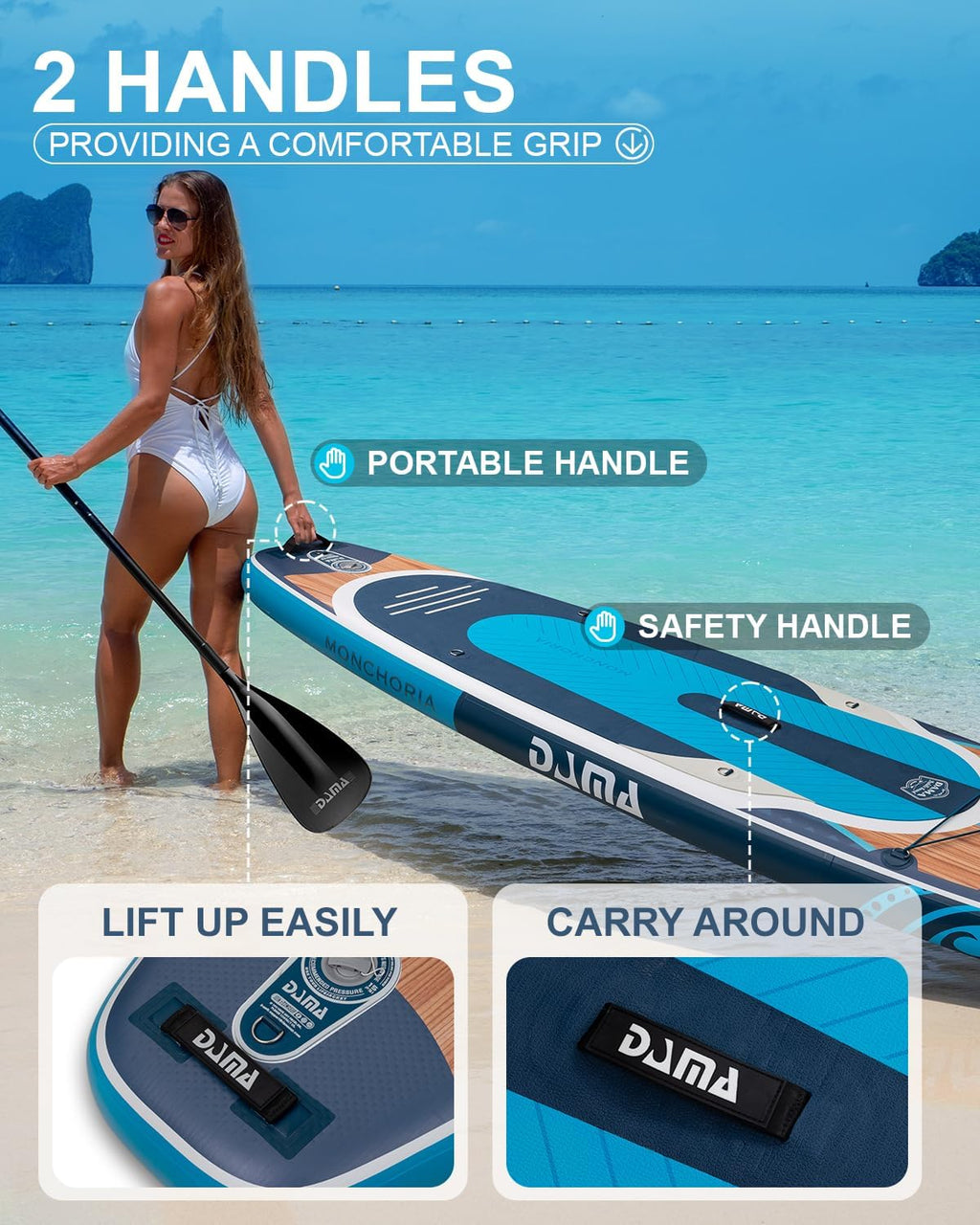 DAMA 11'*34'*6' Stand Up Paddle Board, Inflatable Paddle Board,Inflatable Paddle Boards for Adults w/a Wide, Smooth and Non Slip Deck, Versatile Styles, Suitable for Adults
