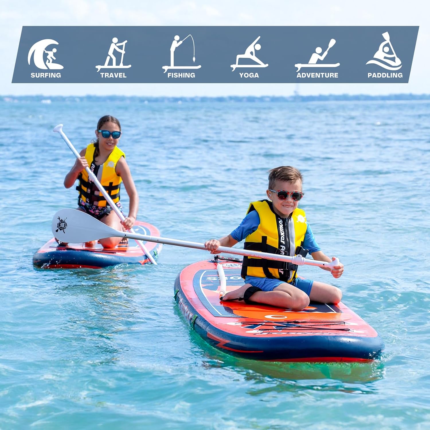 FunWater Inflatable Stand Up Paddle Board with Premium SUP Paddleboard Accessories, Anti-Slip EVA Deck, 11'6''/11'/10'6'' Paddle Boards for Adults & Youth of All Skill Levels