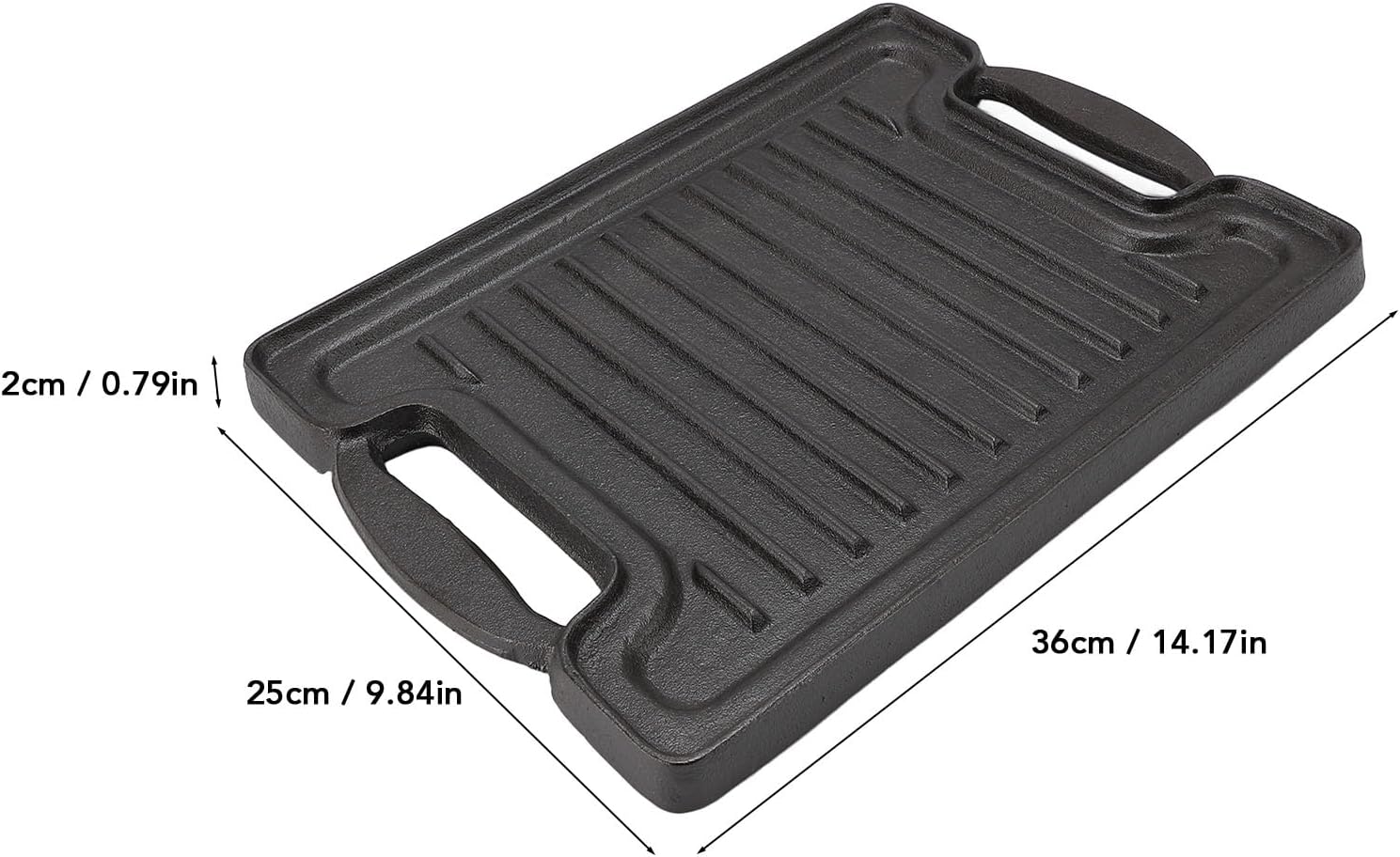 Grilling Plate,Rectangular Cast Iron Indoor Barbecue Griddle Korean BBQ Grill Pan Barbecue Skillet Pan Cooking Grill Plate Steaks Baking Tray Non Stick Griddle for Family Dinning