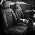 Car Seat Covers Full Set for Vw Tiguan 2016-2025 SEL R-Line Elegance, All Weather Leather Waterproof Interior Protector Accessories, Use Easy Installation Cleaning(Black White)
