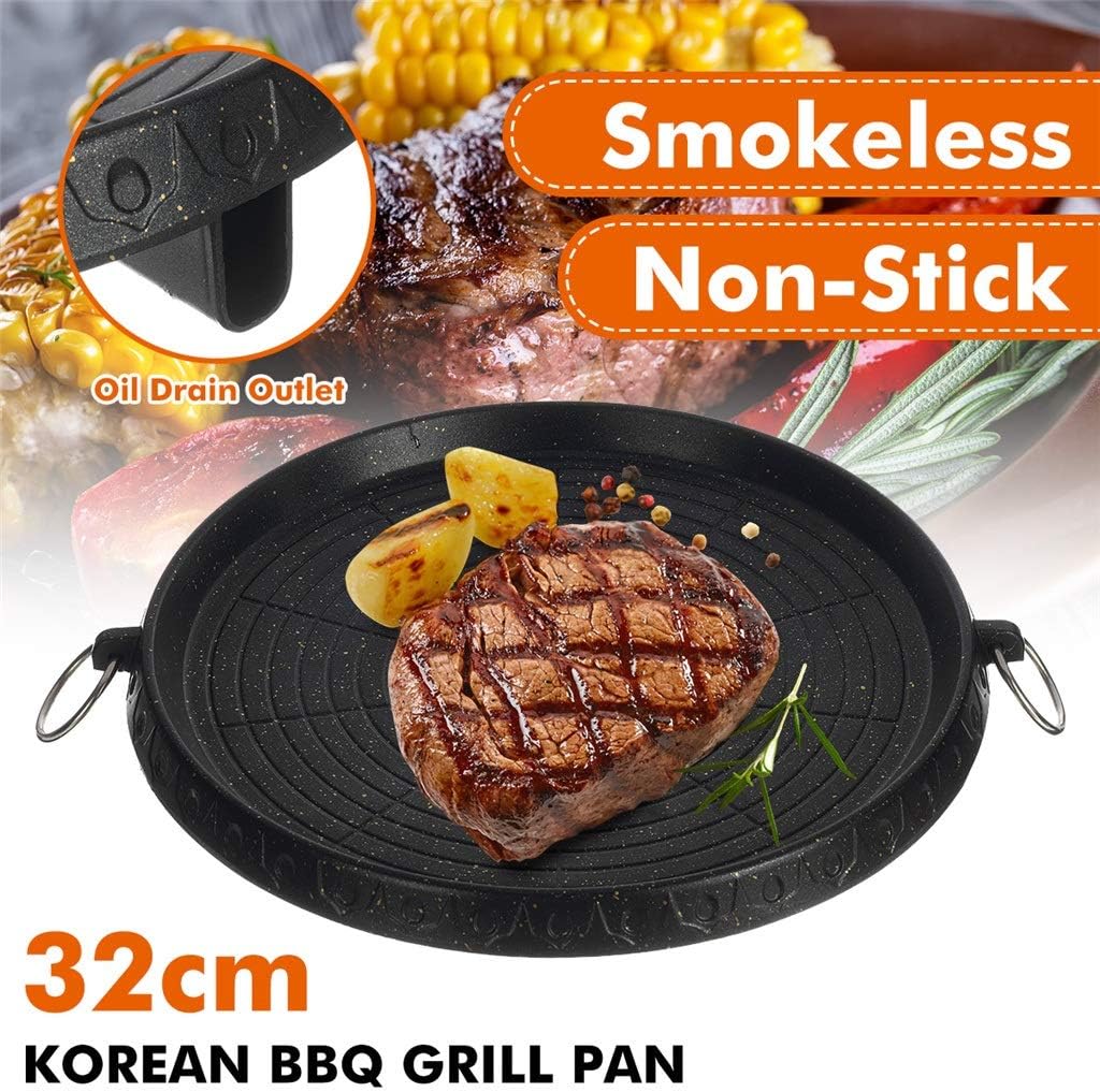 BBQ Grill Outdoor Aluminum Charcoal Grill Pan Smokeless Non-Stick Korean BBQ Plate Tray Indoor Outdoor Picnic Garden Party Terrace Beach