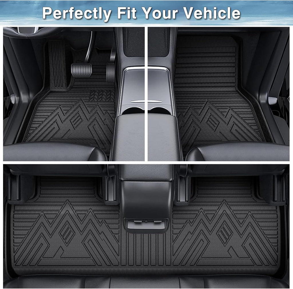Mixsuper Bed Mat Floor Mats for Hyundai Santa Cruz 2022-2026, All Weather Bed Mat and 2 Row Anti-Slip Floor Liners Set Black