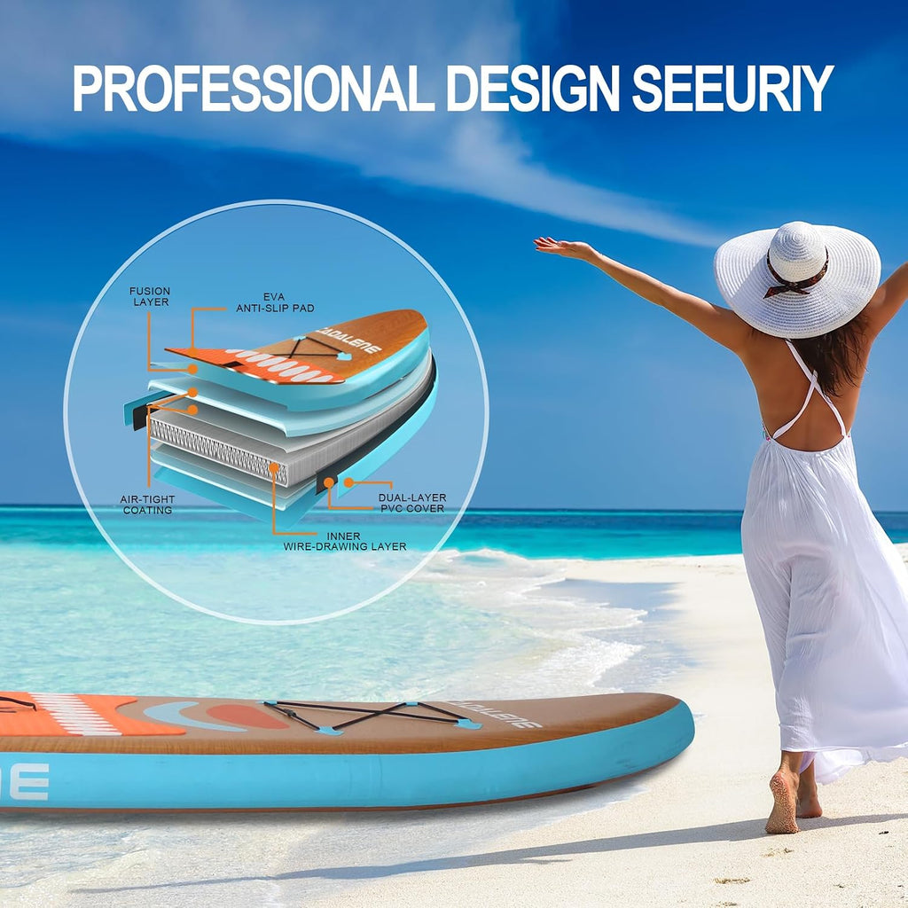 Inflatable Stand Up Paddle Board with SUP Accessories, Anti-Slip EVA Deck, Family-Friendly SUP Boards for Adults & Youth of All Skill Levels, Versatile Yoga Paddle Board