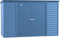Arrow Select 10' x 4' Outdoor Lockable Steel Storage Shed Building, Blue Grey