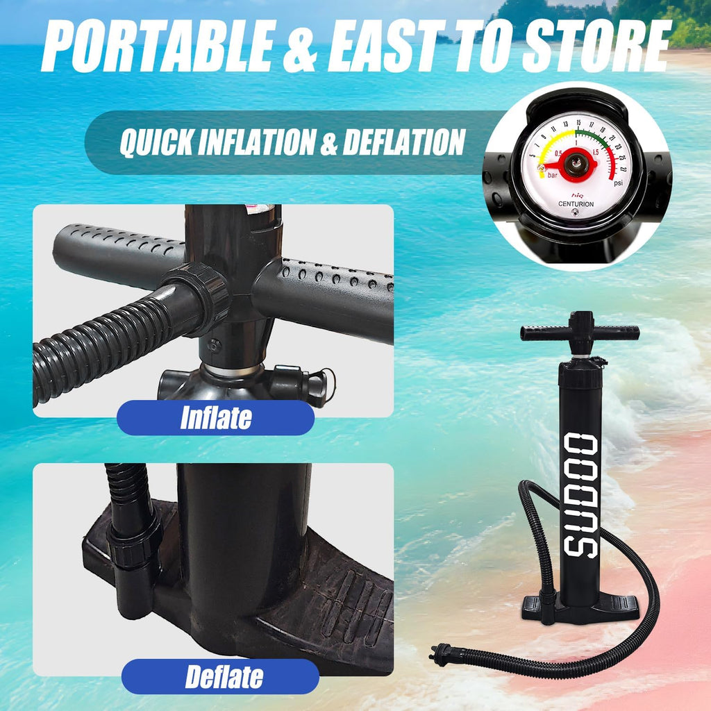 SUDOO Inflatable Stand Up Paddle Board 10'/ 10'6' SUP with Adjustable Paddle Hand Pump Fin Leash Backpack Wide Stable Anti-Slip EVA Deck for Adults & Youth