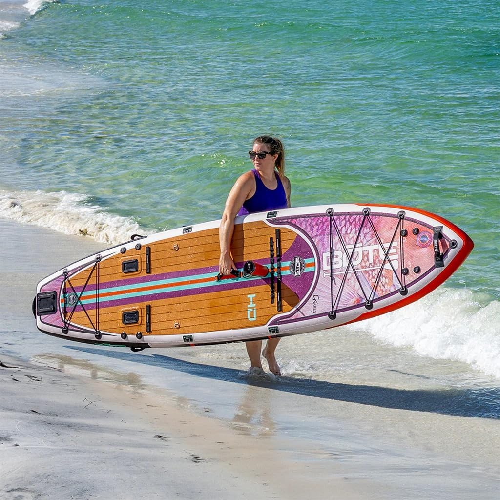 BOTE HD Aero Inflatable Stand Up Paddle Board MAGNEPod Compatible Blow Up iSUP with Paddle Travel Backpack Adults Kids Family Friendly 11 FT 6 in Size Multiple Colors