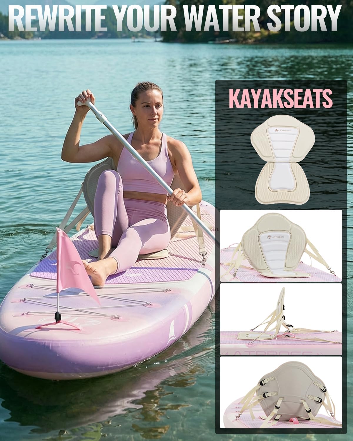 11'6'x35' Inflatable Paddle Board, 450lbs Extra Wide Stand Up Paddleboard for Adults with Premium SUP Accessories Kit & Backpack, Blow Up Kayak Non-Slip Stable Deck Boat for Yoga Fishing Surf