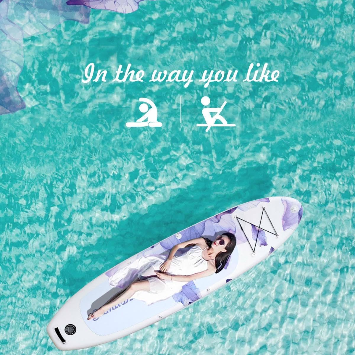 10.6' Inflatable Stand Up Paddle Boards, 32' Paddle Board of All Skill Levels with Complete Inflatble SUP Accessories, Hand Pump, Waterproof Bag, Removable Fin, Leash