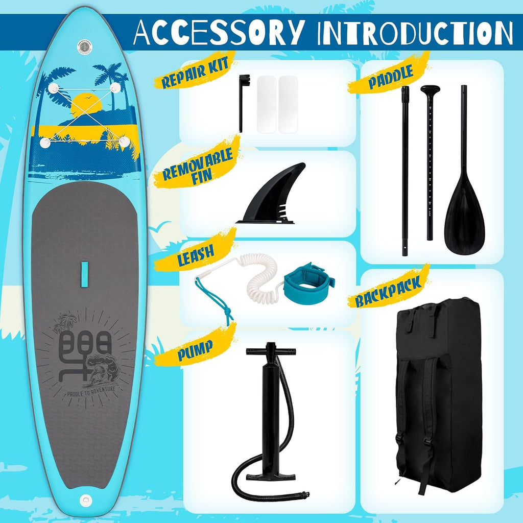 FunWater Inflatable Stand Up Paddle Board with Premium SUP Paddleboard Accessories, Anti-Slip EVA Deck, 11'6''/11'/10'6'' Paddle Boards for Adults & Youth of All Skill Levels