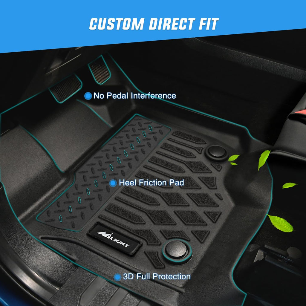 Nilight Floor Mats for Rivian R1T 2025 2026 All Weather Custom Fit Heavy Duty Floor Liners