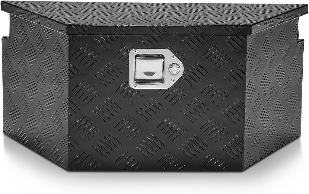 DNA MOTORING Trailer Tongue Box, Lockable Aluminum Truck Bed Tool Box, 26' X 11' X 12', Black, TBOX-T5-011-BK