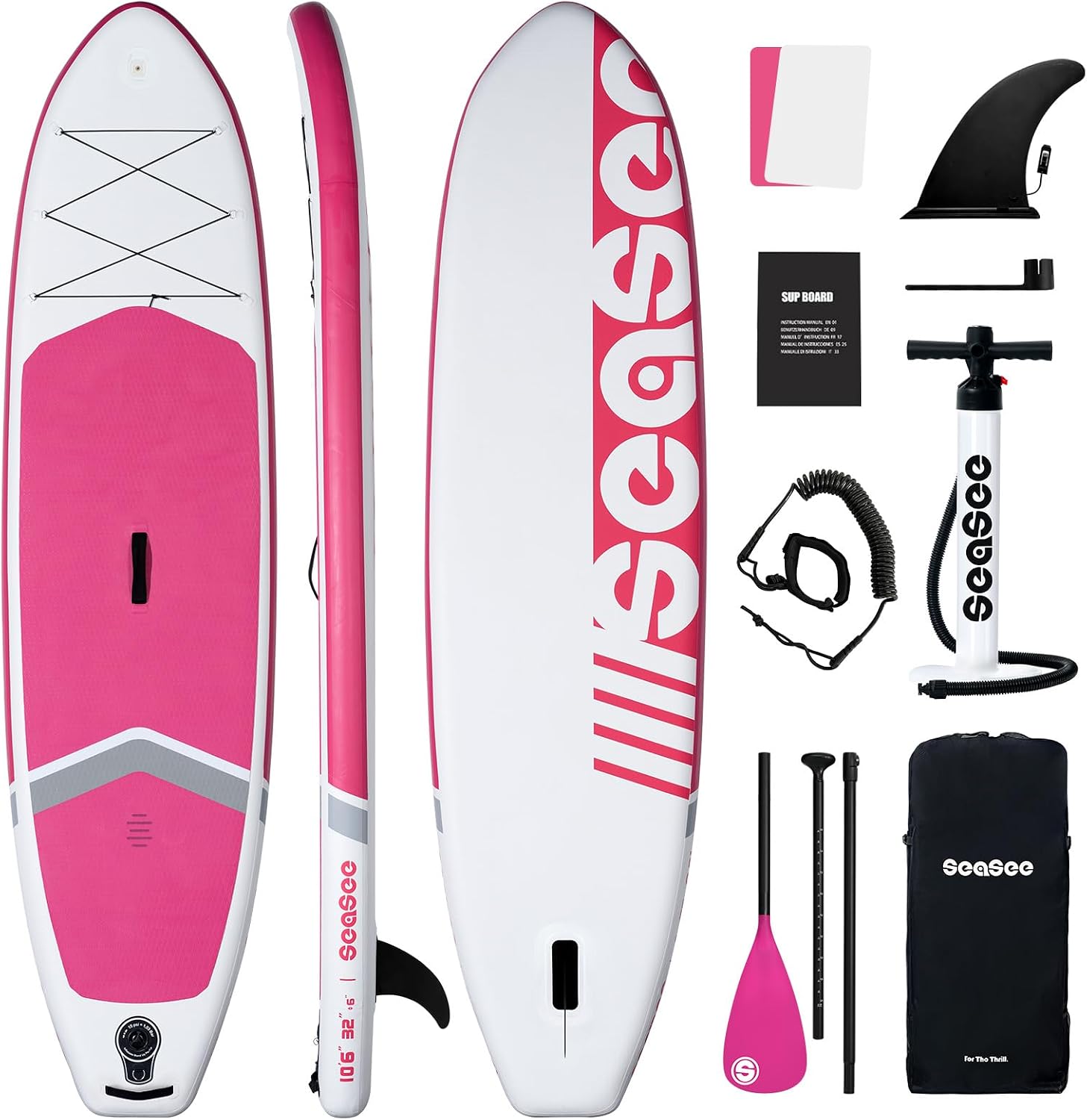 Inflatable Stand Up Paddle Board Includes Paddle, Dual Action Pump, and Accessories 11ft Lightweight iSUP, 33'*6' Wide Stable Design, Anti-Slip EVA Deck, Paddle Board for Adults