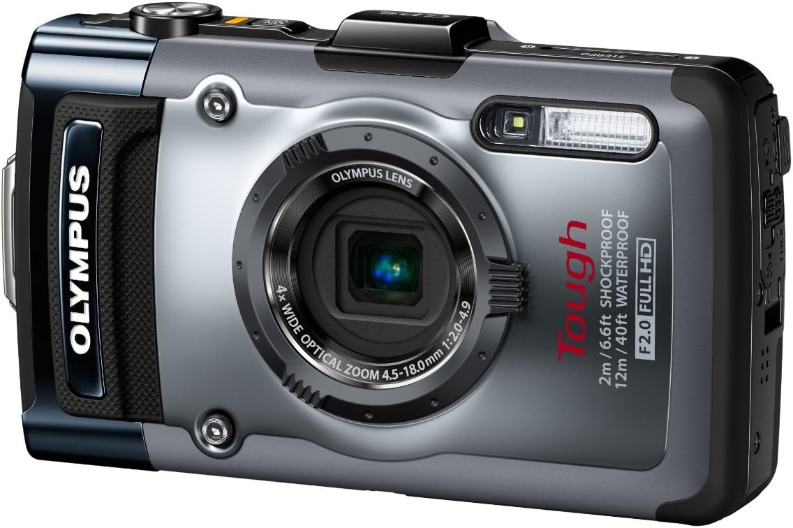 OM SYSTEM OLYMPUS TG-1iHS 12 MP Waterproof Digital Camera with 4x Optical Zoom,Silver