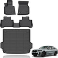 All Weather Car Floor Mats & Cargo Liner Set Fit for X4 2019 2020 2021 2022 2023 2024 2025 Floor Liners Trunk Liner X4 Cargo Mat Accessories Black