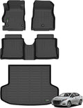 ANBINGO® Floor Mats & Cargo Liner for Nissan Versa 2020-2025, Sedan, S/SV/SR, All Weather TPE Versa Floor Liners / 1st & 2nd Row Custom Mats Full Set/Versa Accessories - Black