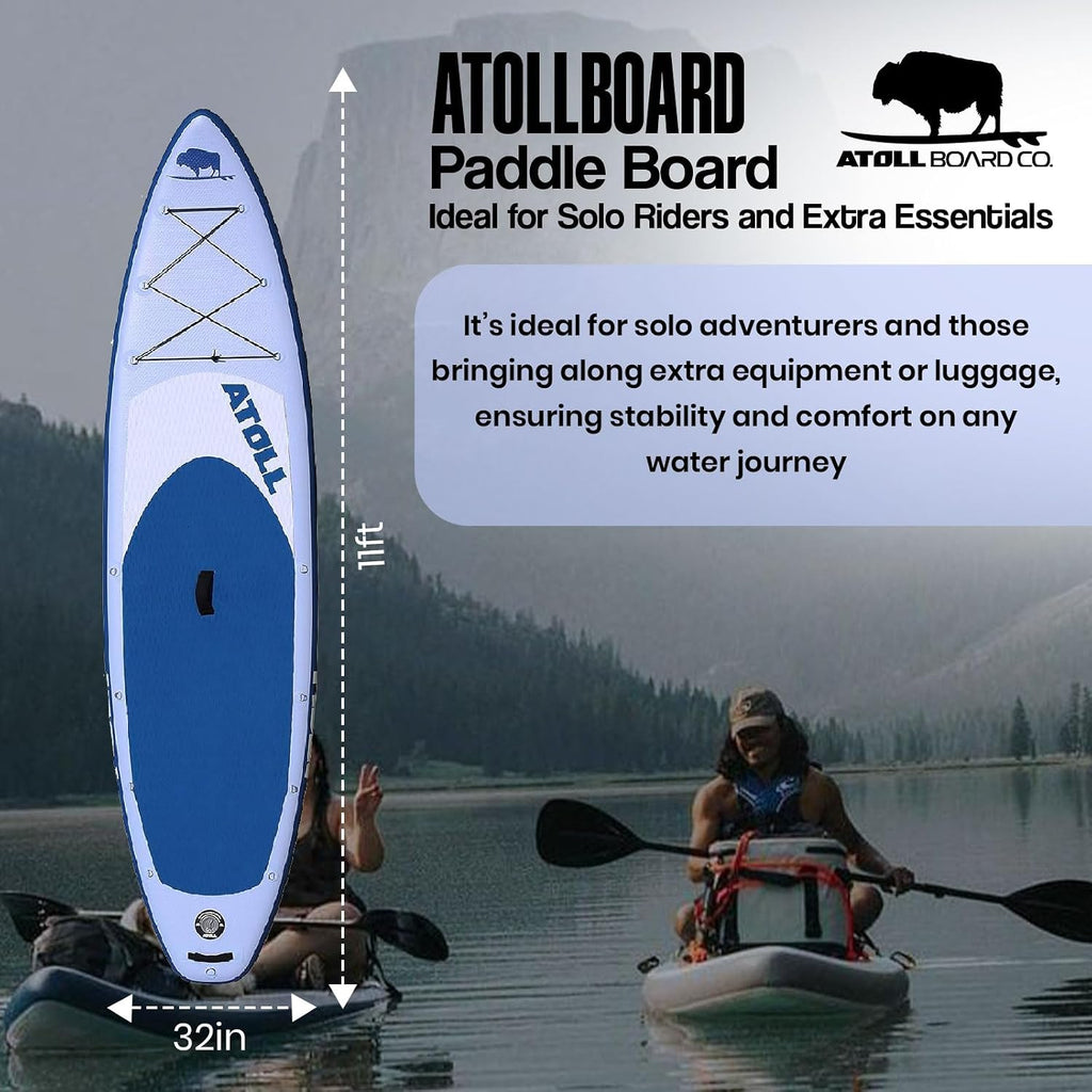 Atoll Inflatable Paddle Board with Premium SUP Stand Up Paddle Board Accessories & Back Pack, Non-Slip Comfort Deck for Unisex Adult