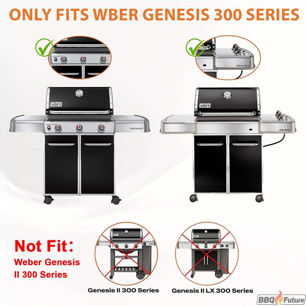 Full Size Griddle Insert for Weber Genesis 300 Series Gas Grills, 7524 Flat Top Grill Griddle Insert with Handles for Weber Genesis E310 E320 S330 EP310 EP320 EP330 CEP-310 Series, Carbon Steel