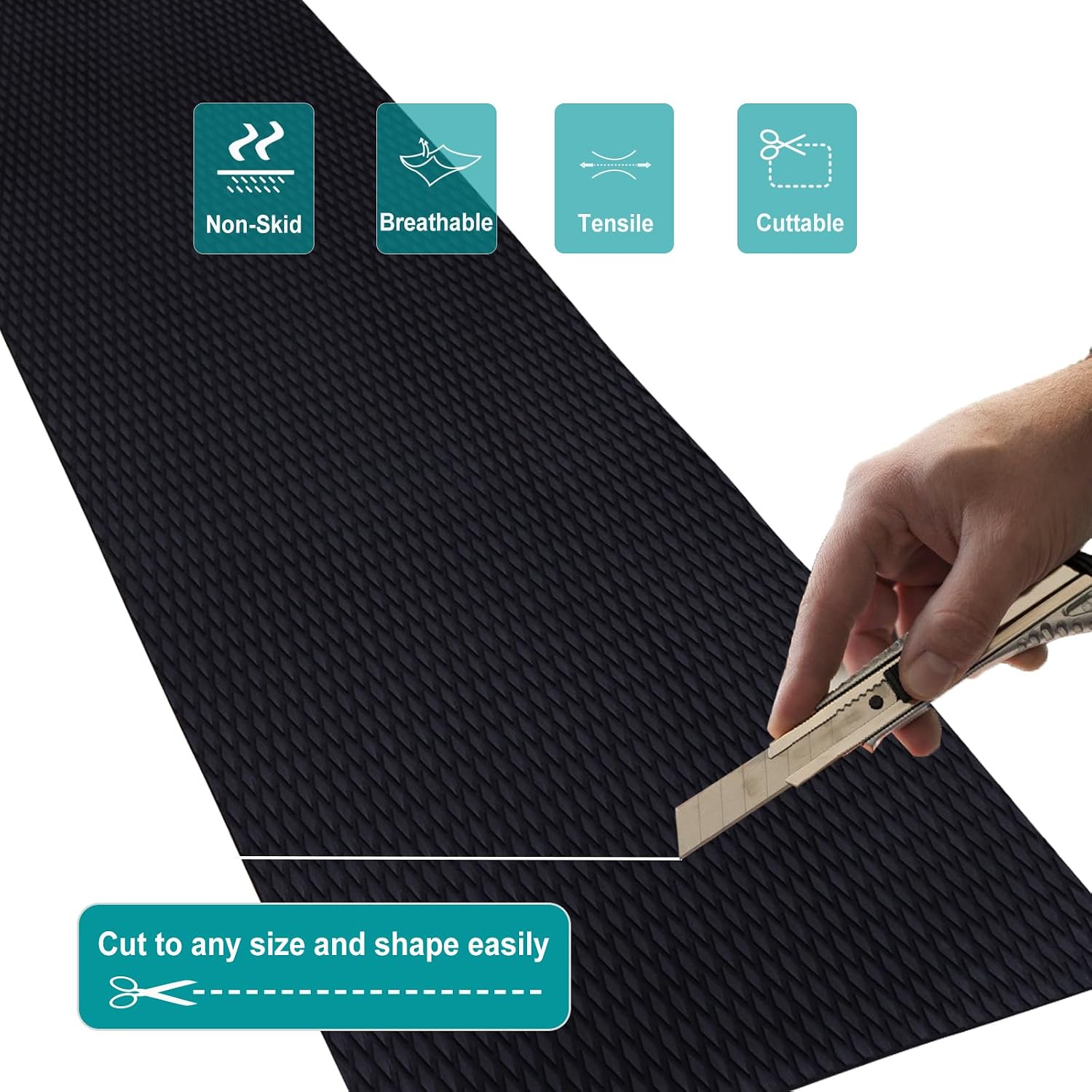 Hjdeck Boat Flooring EVA Foam Boat Decking Marine Carpet Non-Slip Decking Sheet Self-Adhesive Marine Flooring for Fishing Boat Kayak Yacht RV Swimming Pool Golf Cart 94.5'x23.6'/16.1'/11.8'