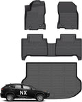 Wayhigh® Floor Mats & Cargo Liner for 2015-2021 NX (NX200t/NX300/NX300h F Sport) All Weather TPE Car Mats Waterproof Heavy Duty Floor Liners Custom Fit for NX Accessories